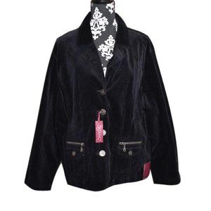 Gitano womens Black Corduroy coat plus size 22W